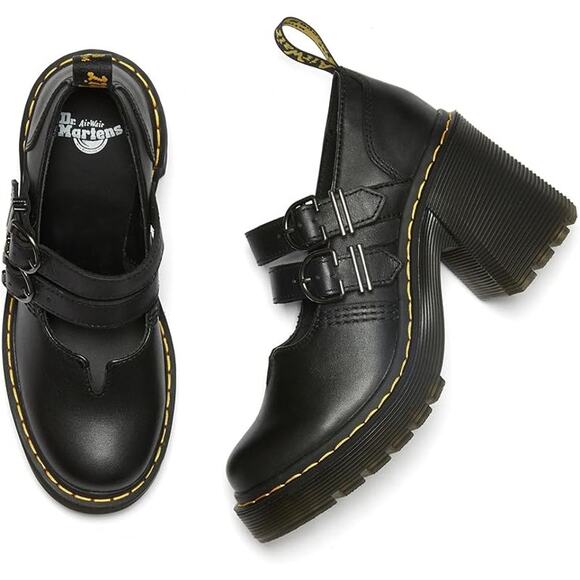 Doc Martens Eviee Mary Jane Platform Heels Shoes Leather Size 8 - Picture 3 of 5